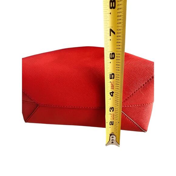 NWT Tory Burch Emerson Bucket Bag Red Saffiano Leather Bearberry Crossbody - Picture 16 of 16